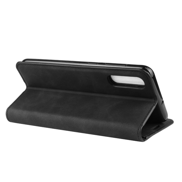 Retro-skin Business Magnetic Suction Leather Case with Wallet & Card Slot & Holder for Galaxy A50