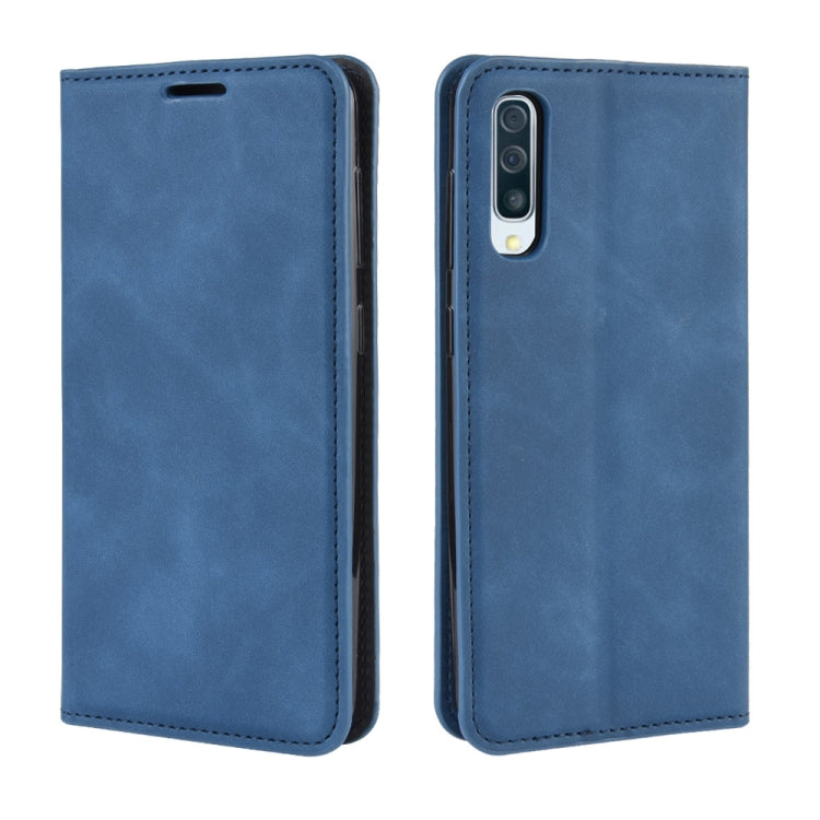 Retro-skin Business Magnetic Suction Leather Case with Wallet & Card Slot & Holder for Galaxy A50