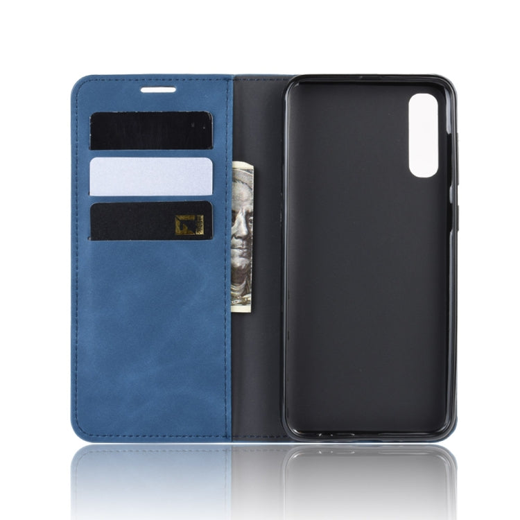 Retro-skin Business Magnetic Suction Leather Case with Wallet & Card Slot & Holder for Galaxy A50