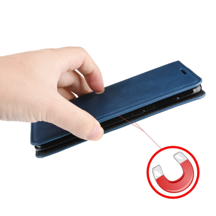 Retro-skin Business Magnetic Suction Leather Case with Wallet & Card Slot & Holder for Galaxy A50