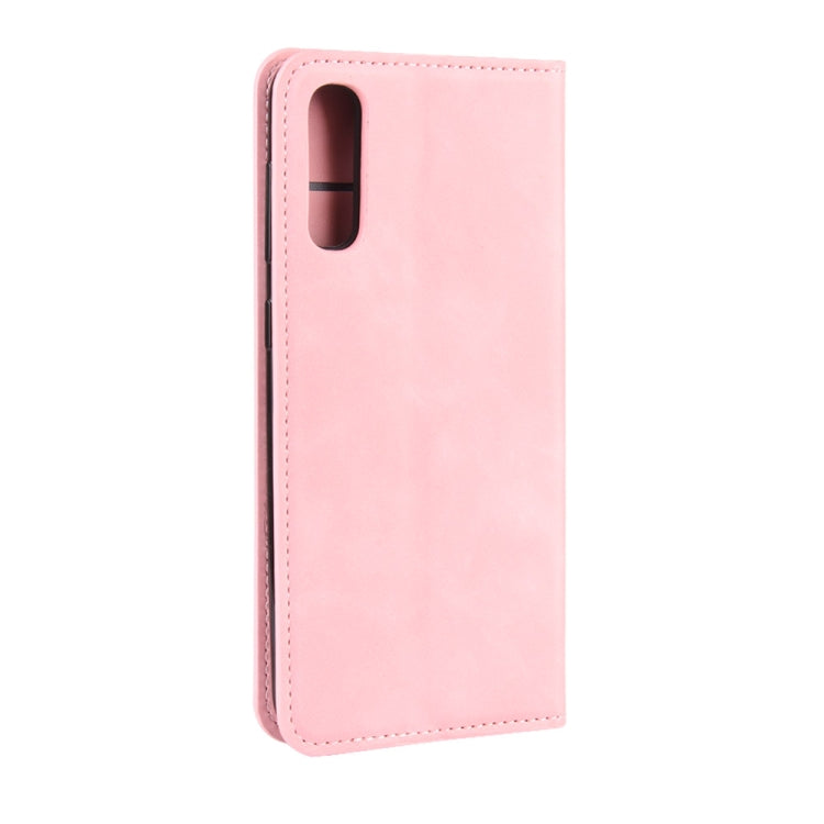 Retro-skin Business Magnetic Suction Leather Case with Wallet & Card Slot & Holder for Galaxy A50
