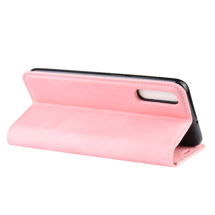 Retro-skin Business Magnetic Suction Leather Case with Wallet & Card Slot & Holder for Galaxy A50