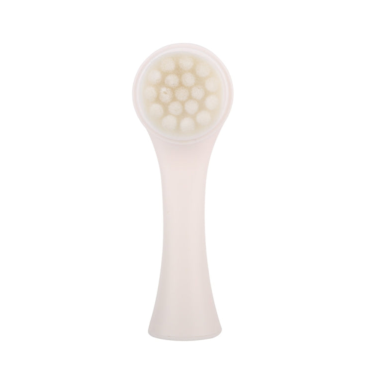 0801 Face Wash Cleansing Instrument Manual Cleansing Brush Silicone Double Side Massage Brush Face Washer Beauty Tools(White)