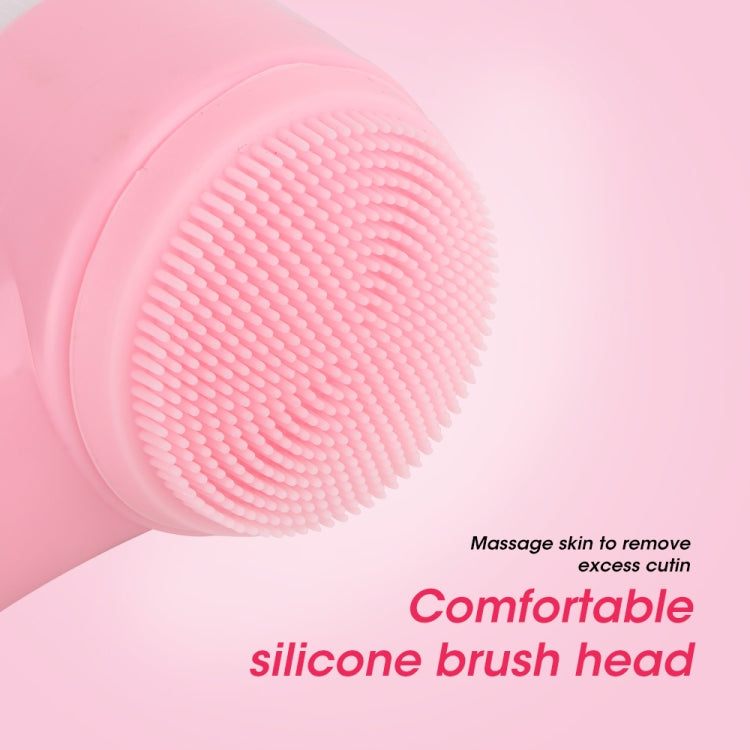 0801 Face Wash Cleansing Instrument Manual Cleansing Brush Silicone Double Side Massage Brush Face Washer Beauty Tools(White)