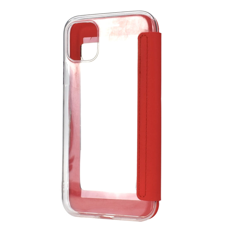 For iPhone 11 Pro Solid Color Plain PU + TPU Mirror Leather Case