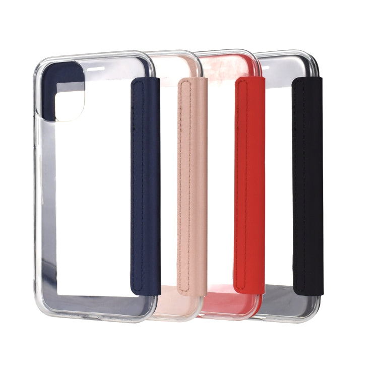 For iPhone 11 Pro Max Solid Color Plain PU + TPU Mirror Leather Case