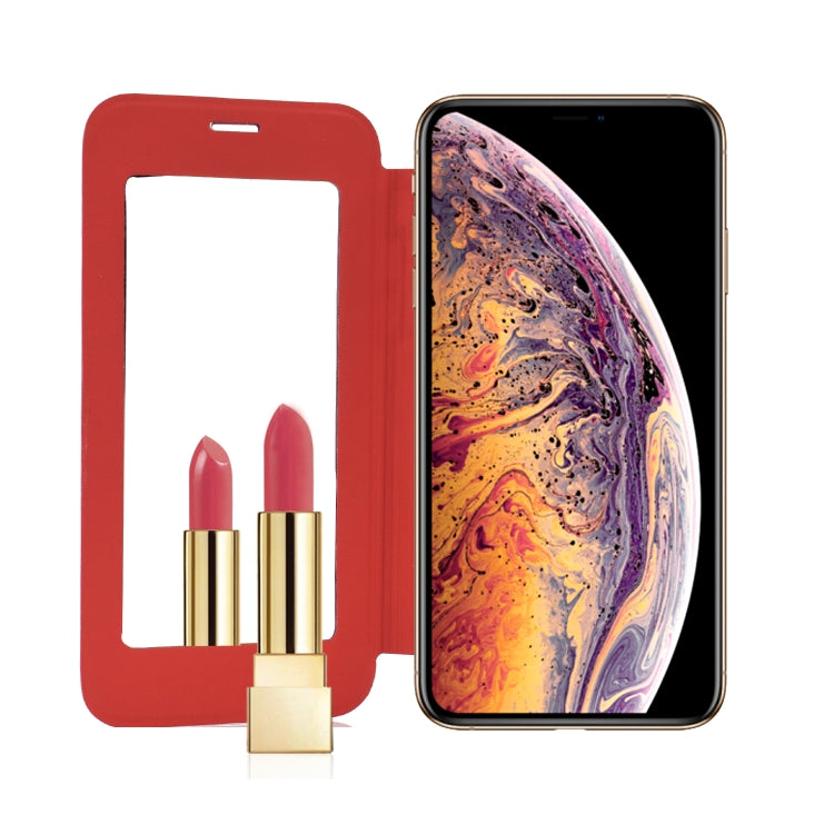 For iPhone 11 Pro Max Solid Color Plain PU + TPU Mirror Leather Case