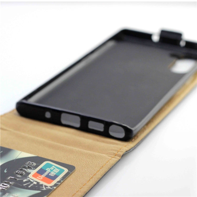 Business Style Vertical Flip TPU Leather Case  with Card Slot For Samsung Galaxy Note10(black)