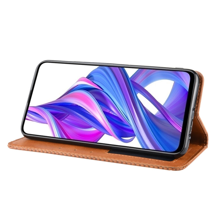 Magnetic Buckle Retro Crazy Horse Texture Horizontal Flip Leather Case for Huawei Honor 9X / Honor 9X Pro, with Holder & Card Slots & Photo Frame