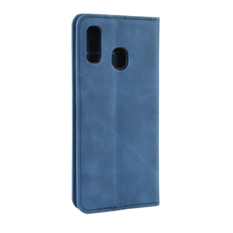 Retro-skin Business Magnetic Suction Leather Case with Purse-Bracket-Chuck For Galaxy A30