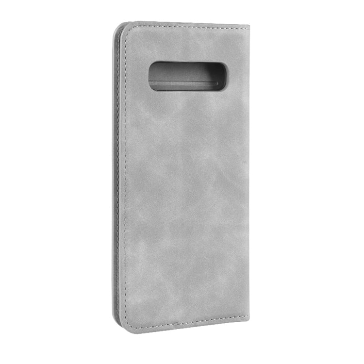 Retro-skin Business Magnetic Suction Leather Case with Purse-Bracket-Chuck For Galaxy S10+