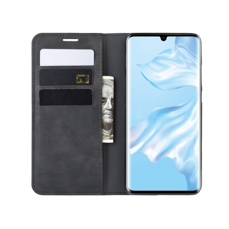Retro-skin Business Magnetic Suction Leather Case with Purse-Bracket-Chuck For Huawei P30 Pro