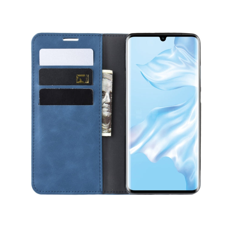 Retro-skin Business Magnetic Suction Leather Case with Purse-Bracket-Chuck For Huawei P30 Pro