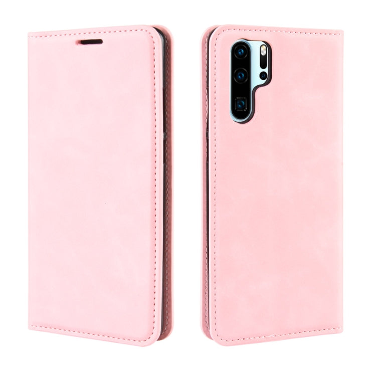 Retro-skin Business Magnetic Suction Leather Case with Purse-Bracket-Chuck For Huawei P30 Pro