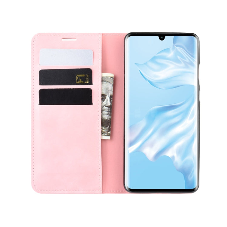 Retro-skin Business Magnetic Suction Leather Case with Purse-Bracket-Chuck For Huawei P30 Pro