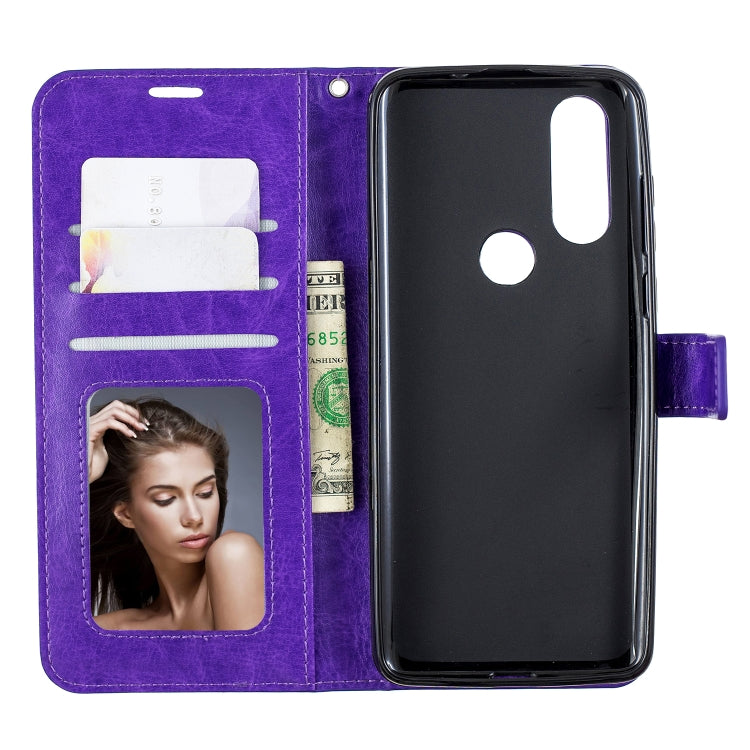 Crazy Horse Texture Horizontal Flip Leather Case with Holder & Card Slots & Wallet & Photo Frame For Moto One Vision