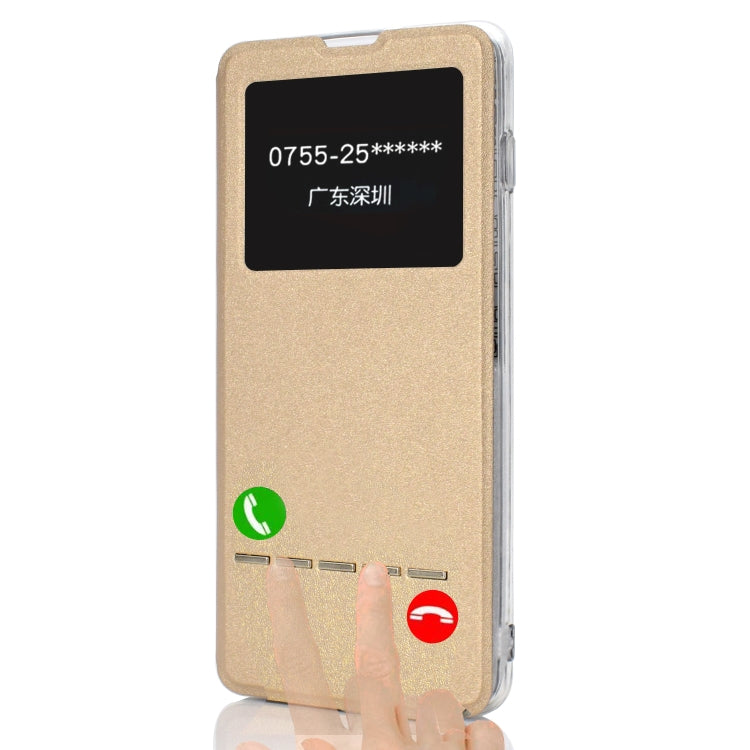 Golden Beach Window with Bracket Mobile Phone Holster Smart Sliding Button Answering Phone for Galaxy A20 / A30