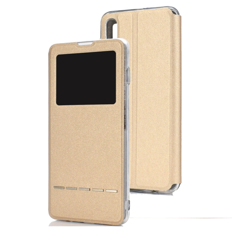 Golden Beach Window with Bracket Mobile Phone Holster Smart Sliding Button Answering Phone for Samsung Galaxy A50