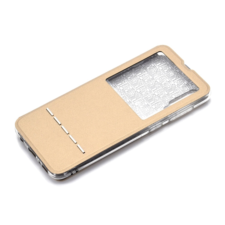 Golden Beach Window with Bracket Mobile Phone Holster Smart Sliding Button Answering Phone for Samsung Galaxy A50