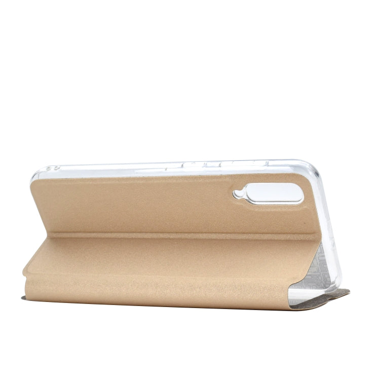 Golden Beach Window with Bracket Mobile Phone Holster Smart Sliding Button Answering Phone for Samsung Galaxy A50