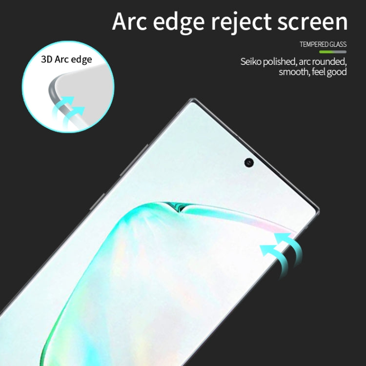 MOFI 9H 3D Explosion Proof Thermal Bending Full Screen Covered With Tempered Glass Film for Galaxy note10+(Black)