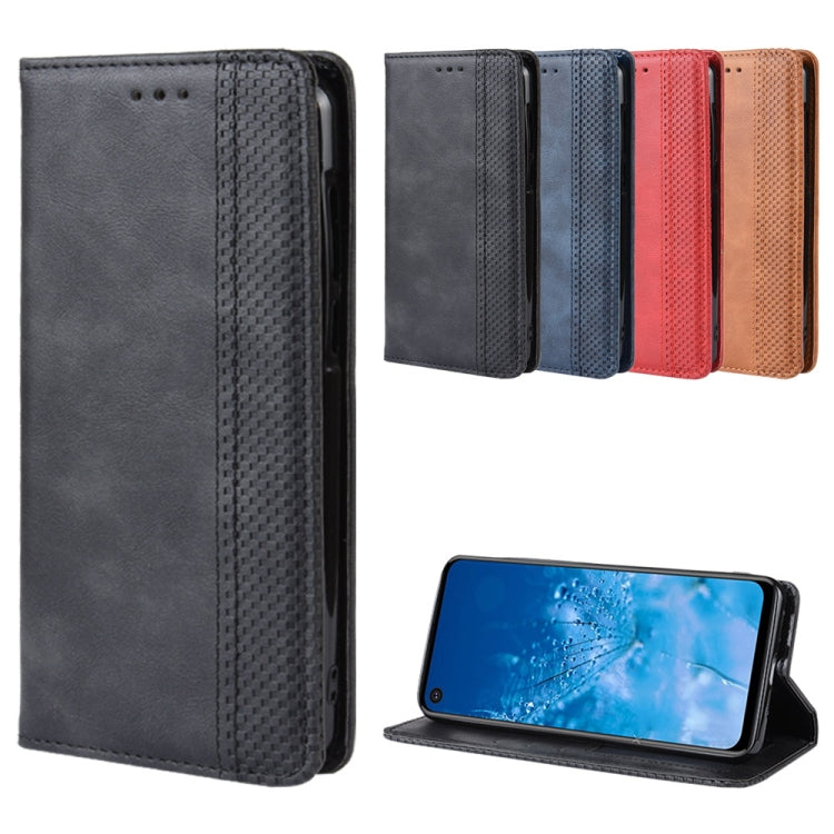 Magnetic Buckle Retro Crazy Horse Texture Horizontal Flip Leather Case for Motorola One Action, with Holder & Card Slots & Photo Frame