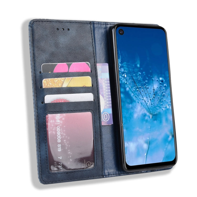 Magnetic Buckle Retro Crazy Horse Texture Horizontal Flip Leather Case for Motorola One Action, with Holder & Card Slots & Photo Frame