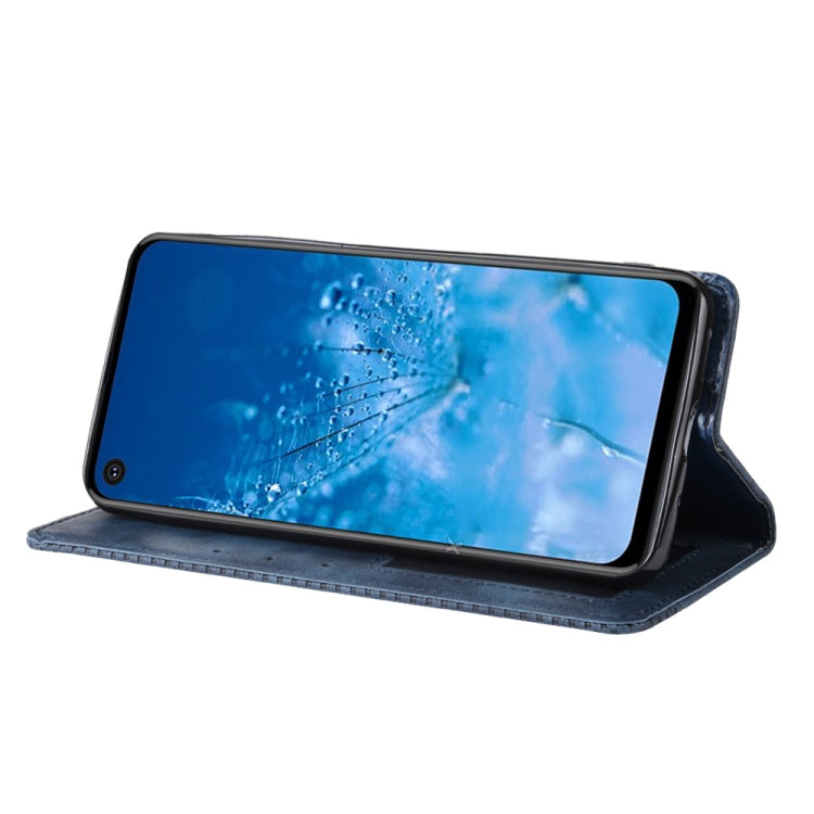 Magnetic Buckle Retro Crazy Horse Texture Horizontal Flip Leather Case for Motorola One Action, with Holder & Card Slots & Photo Frame