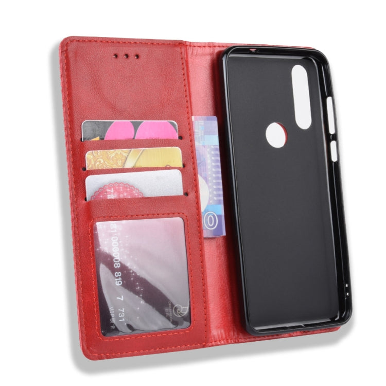 Magnetic Buckle Retro Crazy Horse Texture Horizontal Flip Leather Case for Motorola One Action, with Holder & Card Slots & Photo Frame