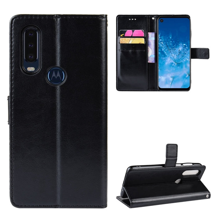 Retro Crazy Horse Texture Horizontal Flip Leather Case for Motorola One Action , with Holder & Card Slots & Photo Frame