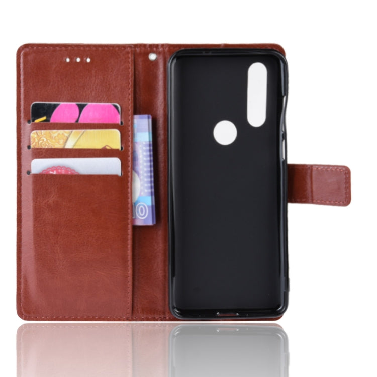Retro Crazy Horse Texture Horizontal Flip Leather Case for Motorola One Action , with Holder & Card Slots & Photo Frame