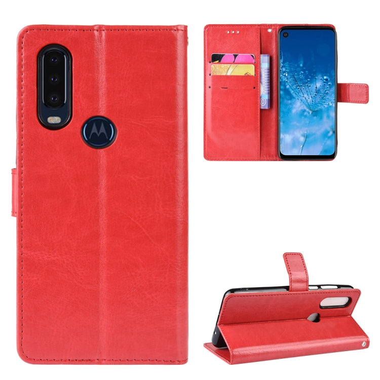 Retro Crazy Horse Texture Horizontal Flip Leather Case for Motorola One Action , with Holder & Card Slots & Photo Frame