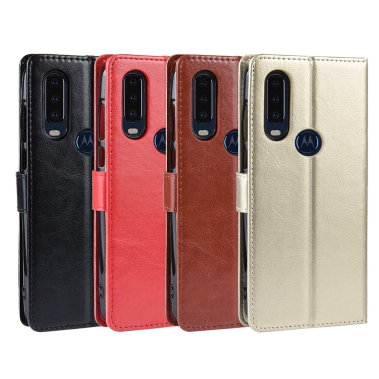 Retro Crazy Horse Texture Horizontal Flip Leather Case for Motorola One Action , with Holder & Card Slots & Photo Frame
