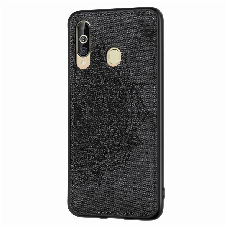 Embossed Mandala Pattern Magnetic PC + TPU + Fabric Shockproof Case for Galaxy A60 / M30, with Lanyard