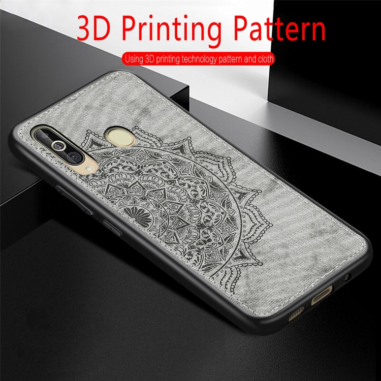 Embossed Mandala Pattern Magnetic PC + TPU + Fabric Shockproof Case for Galaxy A60 / M30, with Lanyard