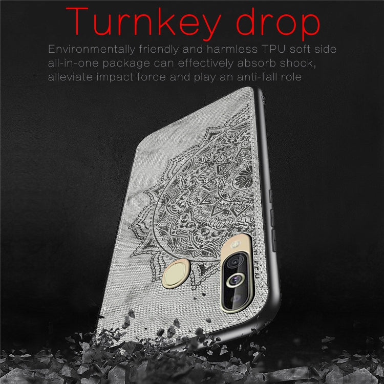 Embossed Mandala Pattern Magnetic PC + TPU + Fabric Shockproof Case for Galaxy A60 / M30, with Lanyard