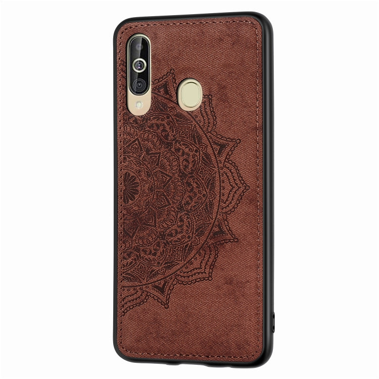 Embossed Mandala Pattern Magnetic PC + TPU + Fabric Shockproof Case for Galaxy A60 / M30, with Lanyard