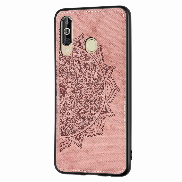 Embossed Mandala Pattern Magnetic PC + TPU + Fabric Shockproof Case for Galaxy A60 / M30, with Lanyard