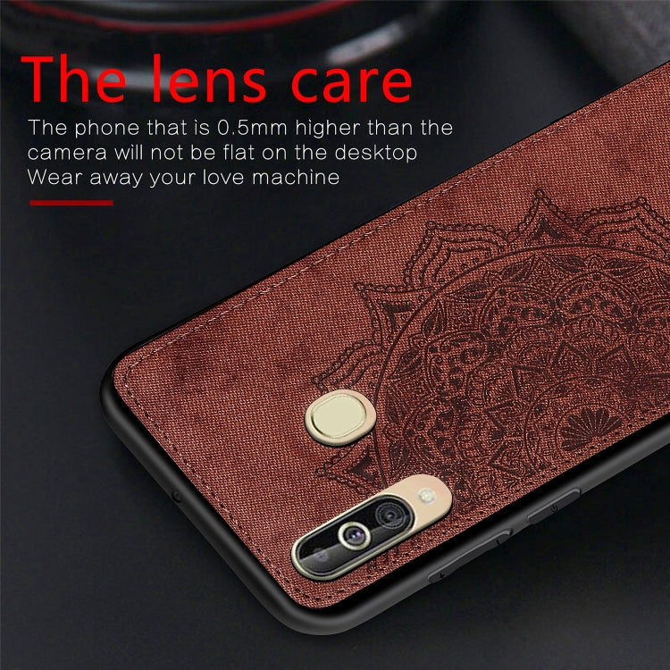 Embossed Mandala Pattern Magnetic PC + TPU + Fabric Shockproof Case for Galaxy A60 / M30, with Lanyard