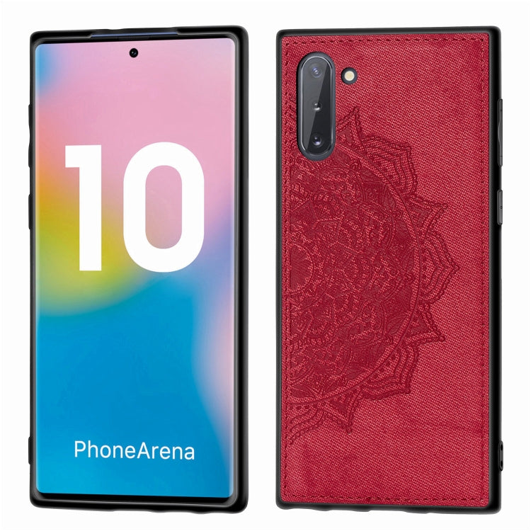 Embossed Mandala Pattern Magnetic PC + TPU + Fabric Shockproof Case for Galaxy Note10, with Lanyard