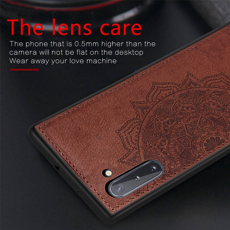 Embossed Mandala Pattern Magnetic PC + TPU + Fabric Shockproof Case for Galaxy Note10, with Lanyard