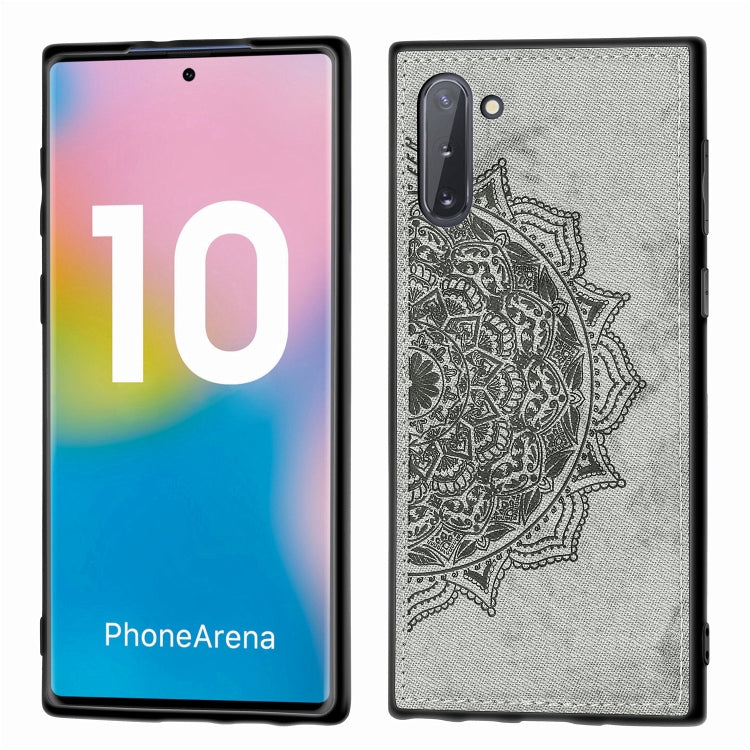 Embossed Mandala Pattern Magnetic PC + TPU + Fabric Shockproof Case for Galaxy Note10, with Lanyard