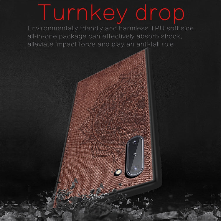Embossed Mandala Pattern Magnetic PC + TPU + Fabric Shockproof Case for Galaxy Note10, with Lanyard
