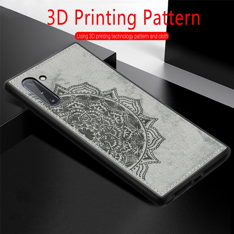 Embossed Mandala Pattern Magnetic PC + TPU + Fabric Shockproof Case for Galaxy Note10, with Lanyard