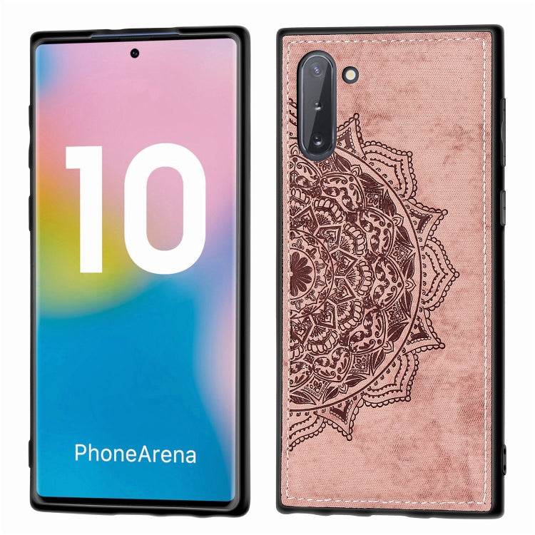 Embossed Mandala Pattern Magnetic PC + TPU + Fabric Shockproof Case for Galaxy Note10, with Lanyard