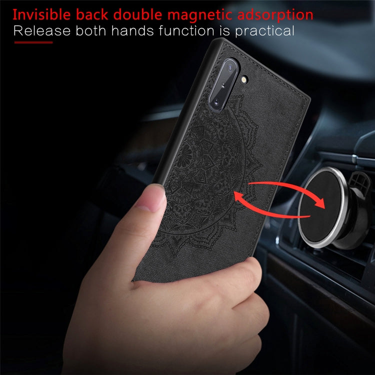 Embossed Mandala Pattern Magnetic PC + TPU + Fabric Shockproof Case for Galaxy Note10, with Lanyard