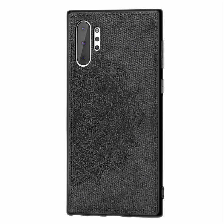 Embossed Mandala Pattern Magnetic PC + TPU + Fabric Shockproof Case for Galaxy Note10+, with Lanyard