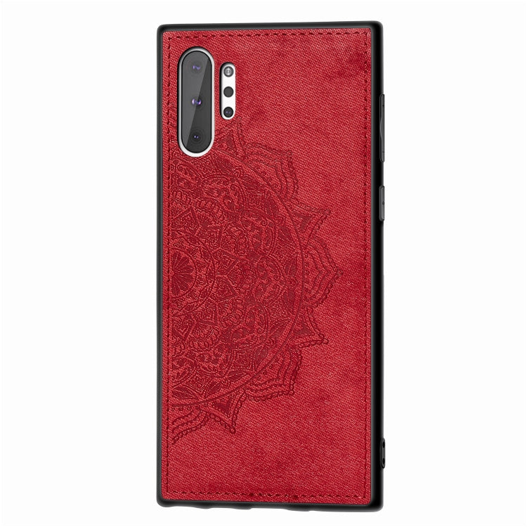 Embossed Mandala Pattern Magnetic PC + TPU + Fabric Shockproof Case for Galaxy Note10+, with Lanyard