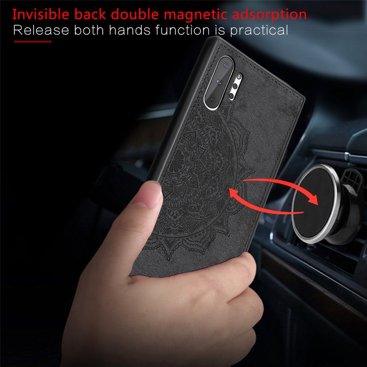 Embossed Mandala Pattern Magnetic PC + TPU + Fabric Shockproof Case for Galaxy Note10+, with Lanyard