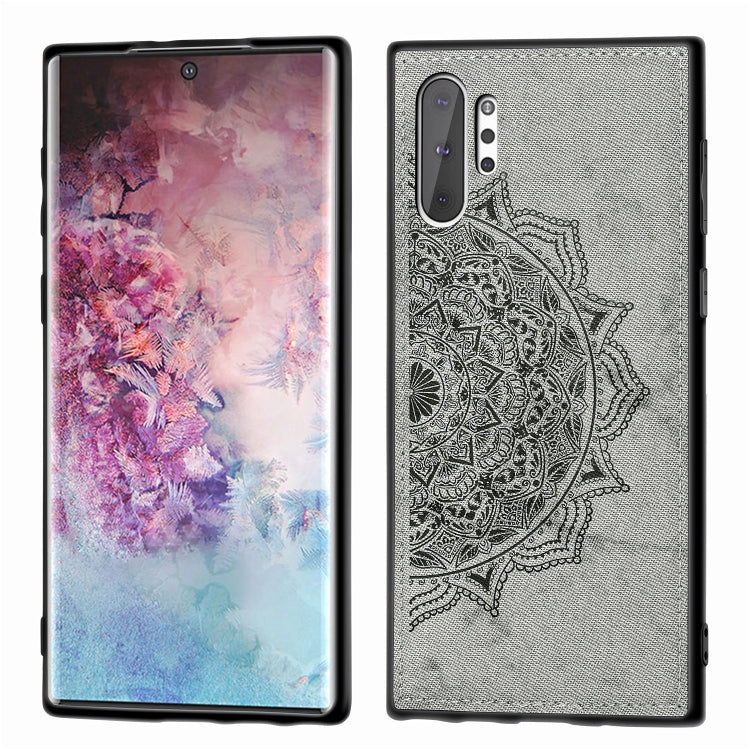 Embossed Mandala Pattern Magnetic PC + TPU + Fabric Shockproof Case for Galaxy Note10+, with Lanyard